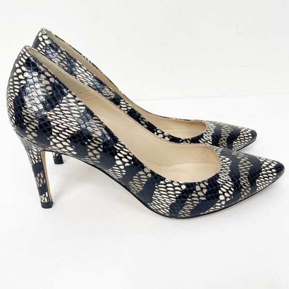 LK BENNETT Floret Snake Print Embossed Leather Pumps Heels Sz. 38 or a 7.5 - Picture 7 of 8